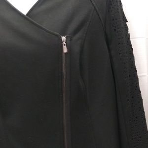 Laundry Shelli Segal Woman's Black Blazer Zippered Jacket Size 1X